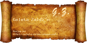 Geleta Zalán névjegykártya